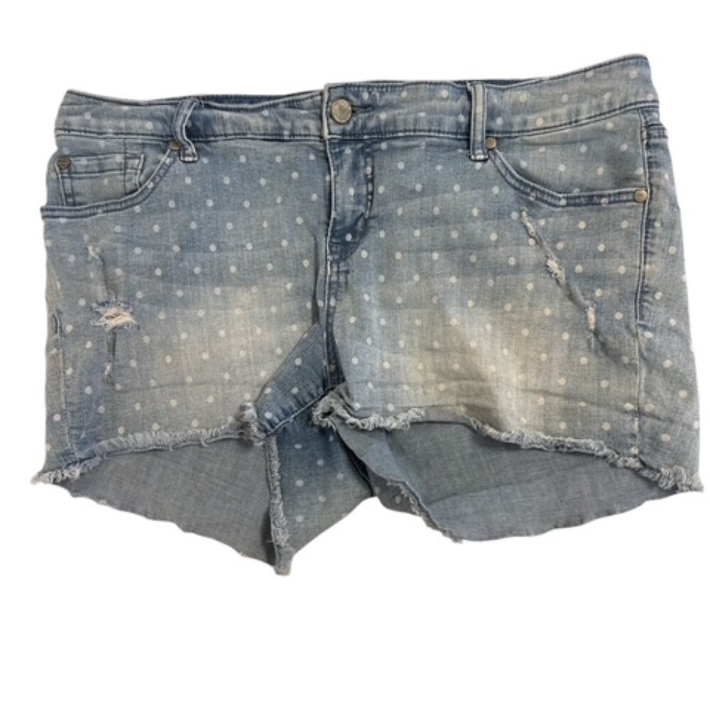 Torrid Women's Jean Shorts Light Wash Distressed Denim Shorts Sz 16